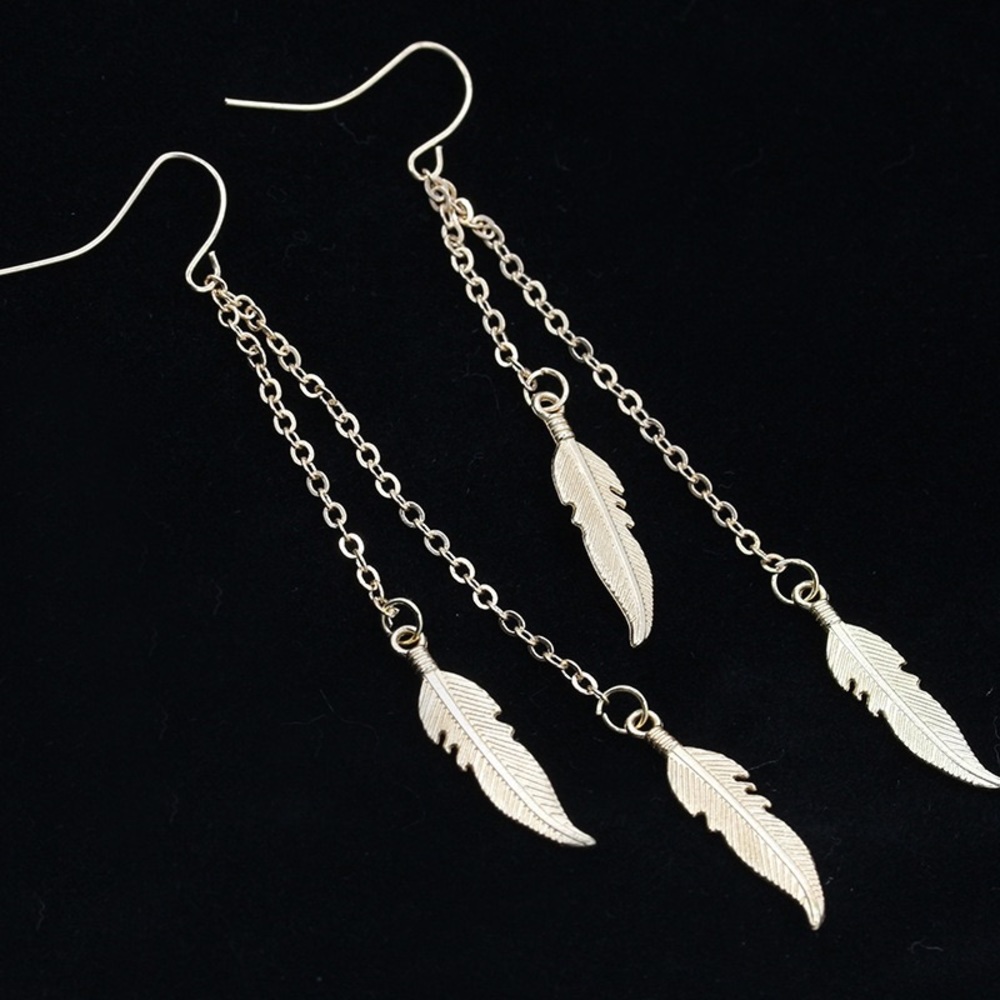 🔸2 for $15🔸Feather Earrings Gold Tone